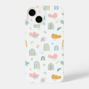 Coque Pour iPhone 14 Motif nuage Rainbow et pluie amusant