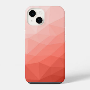 Coque Pour iPhone 14 Motif ombré en maille géométrique rose corail