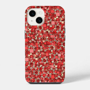 Coque Pour iPhone 14 Motif Pailleté Moderne Étincelant Rouge Corail Or