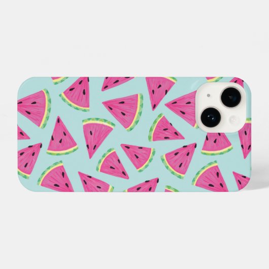 Coque Pour iPhone 14 Motif Pastèque Tropicale (Verso Horizontal)