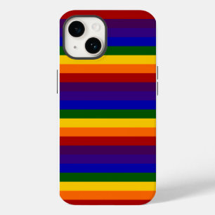 Coque Pour iPhone 14 Motif Rainbow Stripes