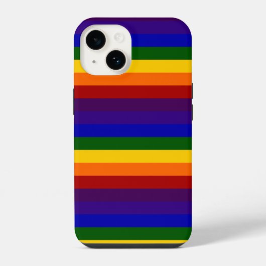 Coque Pour iPhone 14 Motif Rainbow Stripes (Verso)