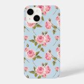 Coque Pour iPhone 14 Motif rose et Pois (Verso)