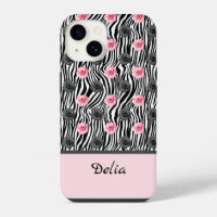 Motif Rose rose et gris minuscule sur les perles n