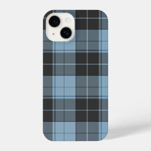 Coque Pour iPhone 14 Motif simple tartan bleu clair