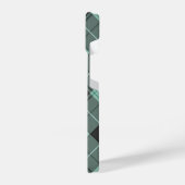 Coque Pour iPhone 14 Motif simple tartan en coque turquoise iPhone 14 (Côté gauche)