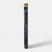 Coque Pour iPhone 14 Motif unique de marbre bleu or iPhone / Android (Côté gauche)