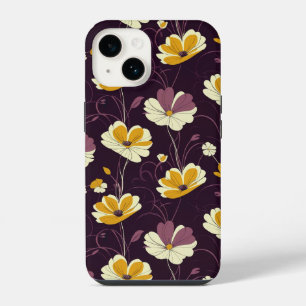 Coque Pour iPhone 14 Motif vintage, élégant dessin floral