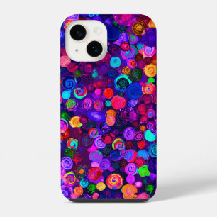 Coque Pour iPhone 14 Motifs de cosmos en spirale colorés mignons