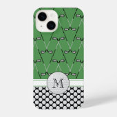 Coque Pour iPhone 14 Motifs de golf de Monogrammes vert (Verso)