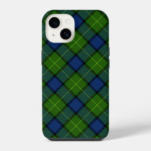 Coque Pour iPhone 14 Muir Moore tartan vert bleu carreaux