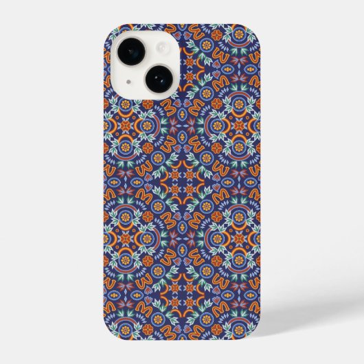 Coque Pour iPhone 14 Multi-color Tile Pattern (Verso)