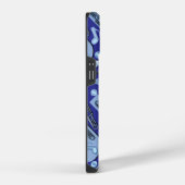 Coque Pour iPhone 14 Musique Notée Trombone Modèle Bleu (Côté droit)