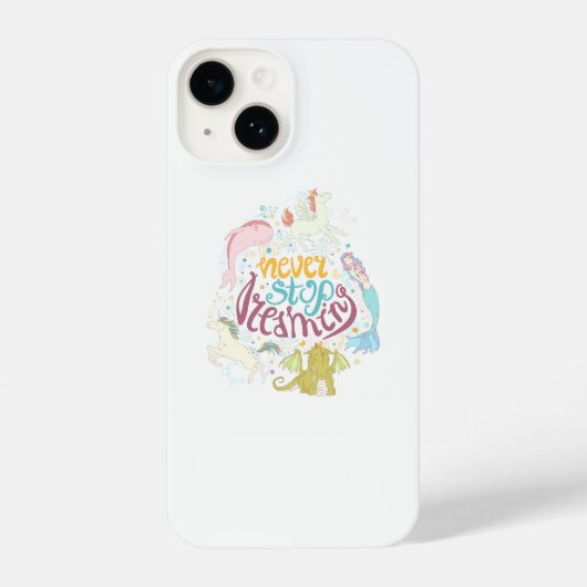 Coque Pour iPhone 14 Ne jamais cesser de rêver (Verso)