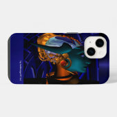 Coque Pour iPhone 14 NEMIS / HYPER ANDROID PORTRAIT Bleu (Verso Horizontal)