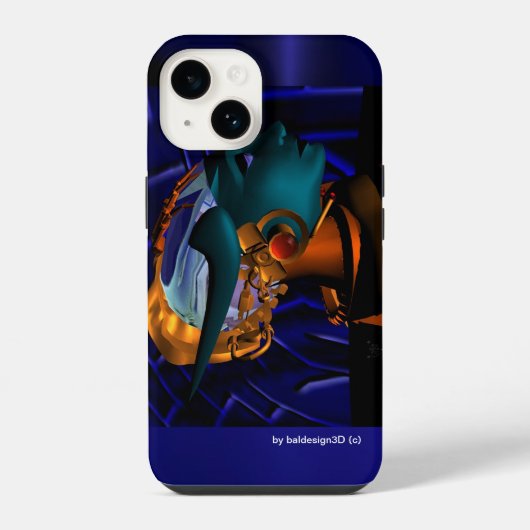 Coque Pour iPhone 14 NEMIS / HYPER ANDROID PORTRAIT Bleu (Verso)