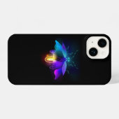 Coque Pour iPhone 14 Neon Firefly sur noir (Verso Horizontal)
