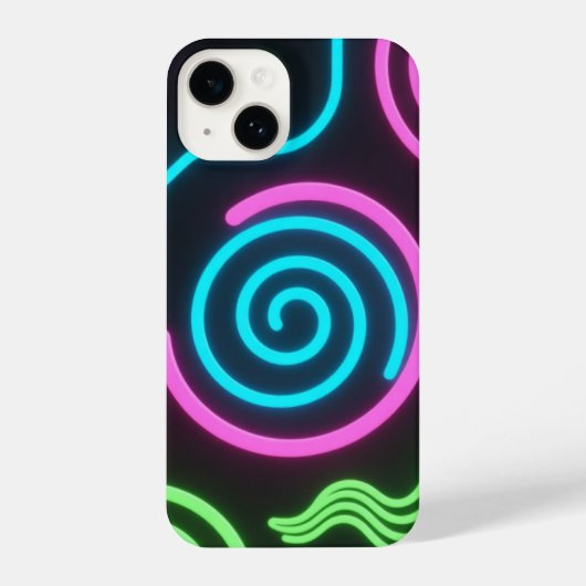 Coque Pour iPhone 14 Neon Glow Black Phone Case (Verso)