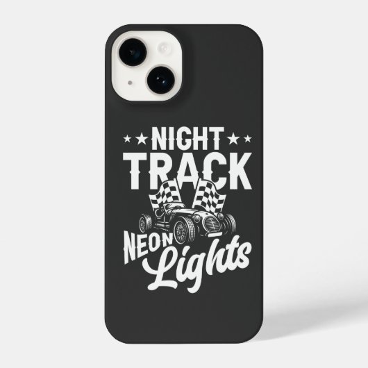 Coque Pour iPhone 14 Night Track Neon Lights White Formula (Verso)