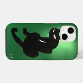 Coque Pour iPhone 14 NINJA CHAT NOIR vert (Verso Horizontal)