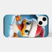 Coque Pour iPhone 14 Noël Canard 3D  (Verso Horizontal)