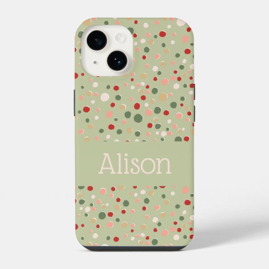 Coque Pour iPhone 14 Noël Confetti Polka Dot coque iphone (Verso)