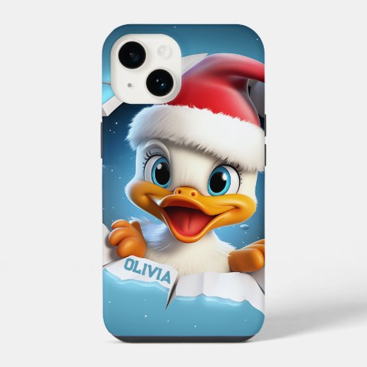 Coque Pour iPhone 14 Noël de canard 3D (Verso)