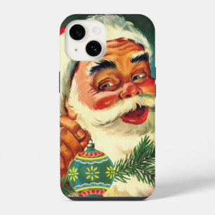 Coque Pour iPhone 14 Noël vintage Jolly Santa Claus