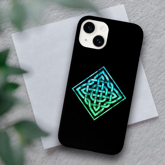 Coque Pour iPhone 14 Noeud celtique - Single Blue Green iPhone 14 Coque