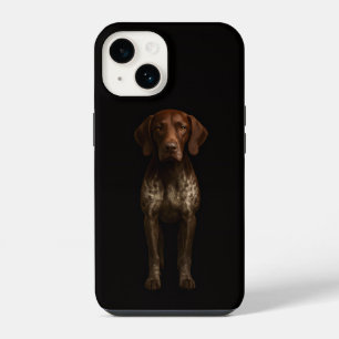 Coque Pour iPhone 14 Noir 4 Luxe iPhone 14 Mate, Chien Pointer Allemand