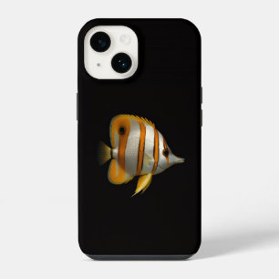 Coque Pour iPhone 14 Noir 4 Luxe iPhone 14 Mate, Poisson-papillon de ré