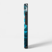Coque Pour iPhone 14 Noir, éclair blanc et bleu Reflet de l'eau (Côté gauche)