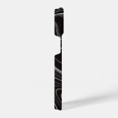 Coque Pour iPhone 14 Noir et blanc Wavy Abstraction (Côté droit)