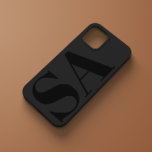 Coque Pour iPhone 14 Noir moderne initial minimal contemporain<br><div class="desc">Monogramme initial noir moderne minima design de boîtier de téléphone contemporain.</div>