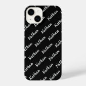 Coque Pour iPhone 14 Noir moderne Monogramme Minimal Classique Simple (Verso)