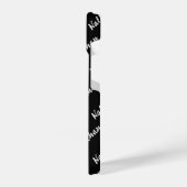 Coque Pour iPhone 14 Noir moderne Monogramme Minimal Classique Simple (Côté gauche)