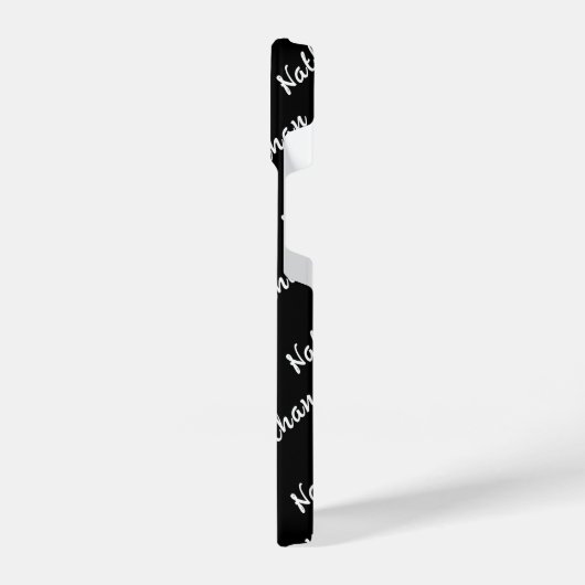 Coque Pour iPhone 14 Noir moderne Monogramme Minimal Classique Simple (Côté gauche)