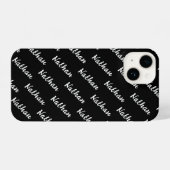 Coque Pour iPhone 14 Noir moderne Monogramme Minimal Classique Simple (Verso Horizontal)