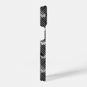 Coque Pour iPhone 14 Noir Plaid & Papillons d'argent iPhone 14 Coques (Côté droit)