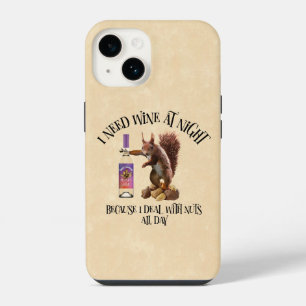 Coque Pour iPhone 14 Noix toute la journée - Buveur de vin drôle d'écur