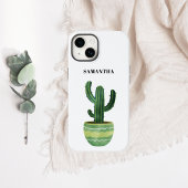 Coque Pour iPhone 14 Nom aquarelle Cactus 