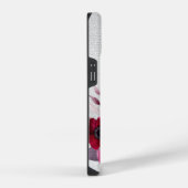 Coque Pour iPhone 14 nom de fleurs Bourgogne argenté (Côté droit)