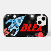 Coque Pour iPhone 14 Nom de fusée spatiale noire à 4 lettres (Verso Horizontal)