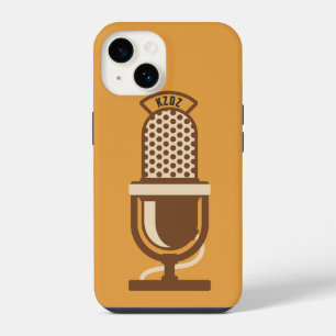 Coque Pour iPhone 14 Nom de la station de radio du logo de microphone