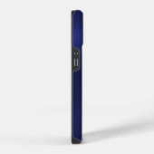 Coque Pour iPhone 14 Nom de monogramme blanc bleu marine initiales mini (Côté droit)