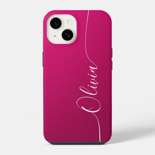 Coque Pour iPhone 14 Nom de script de calligraphie élégant blanc avec r (Verso)