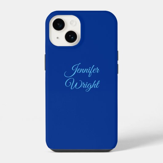 Coque Pour iPhone 14 Nom d'écriture classique Plain Air Force Bleu (Verso)