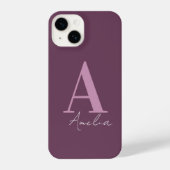 Coque Pour iPhone 14 Nom du monogramme Simple Minimal (Verso)