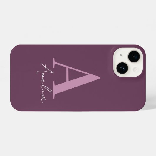 Coque Pour iPhone 14 Nom du monogramme Simple Minimal (Verso Horizontal)