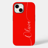 Nom élégant en calligraphie rouge et blanc